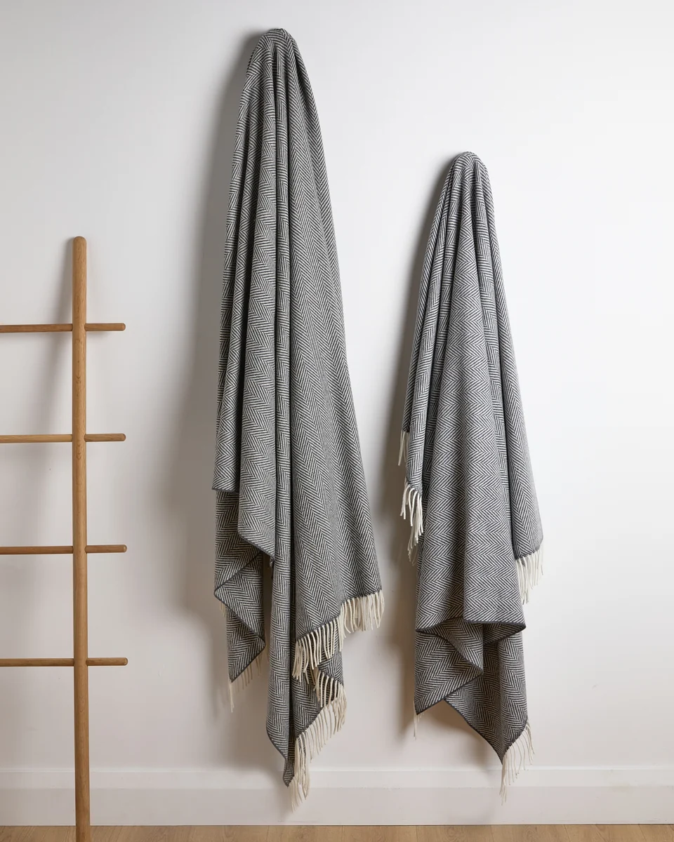 Convenient Foxford Belleek Extra-Large Cashmere Wool Throw Soft