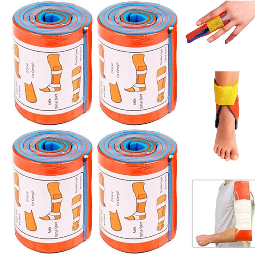 Green Emergency Aluminum Splint Roll 11×46cm – Reusable Moldable First Aid Support for Fractures Injuries Certified