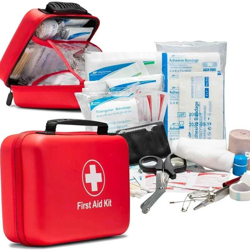 Fast 38-Piece Portable First Aid Kit with Red Zippered Medical Storage Case Prestigious