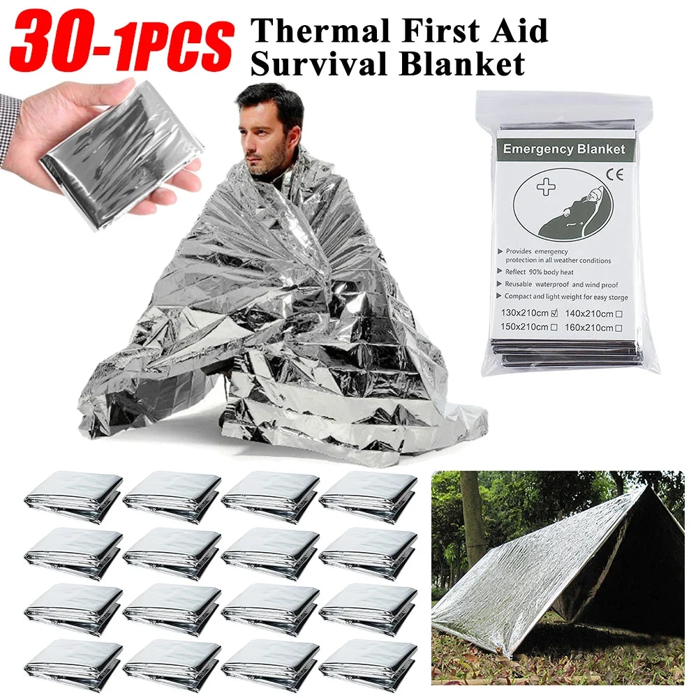 Elite Yeston Emergency Thermal Rescue Blanket – Foil Survival Blanket for Outdoor Military Use 1–30 Pack Lightweight