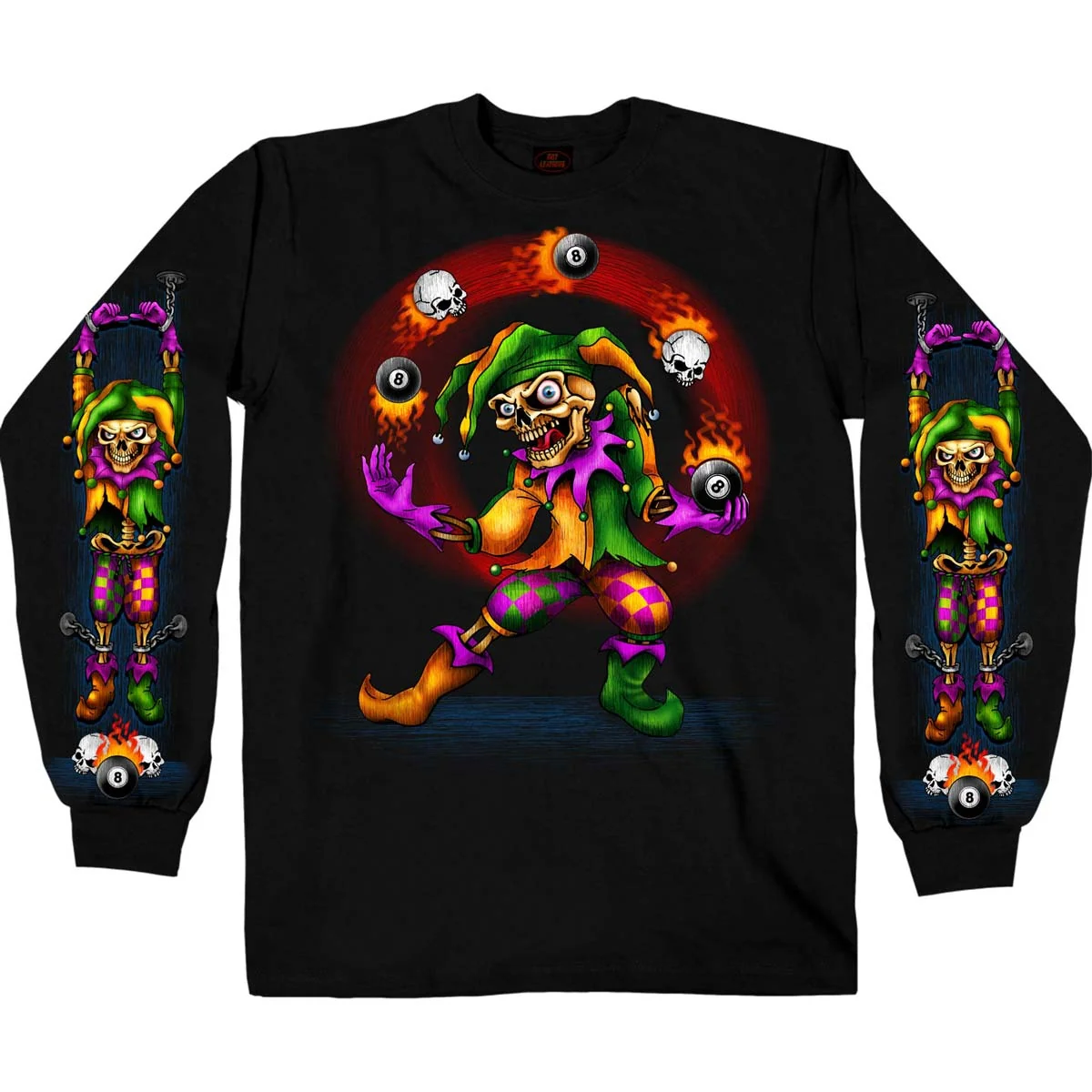 Lightweight Hot Leathers GMS2526 Men's Black Long Sleeve Juggler T-Shirt Convenient