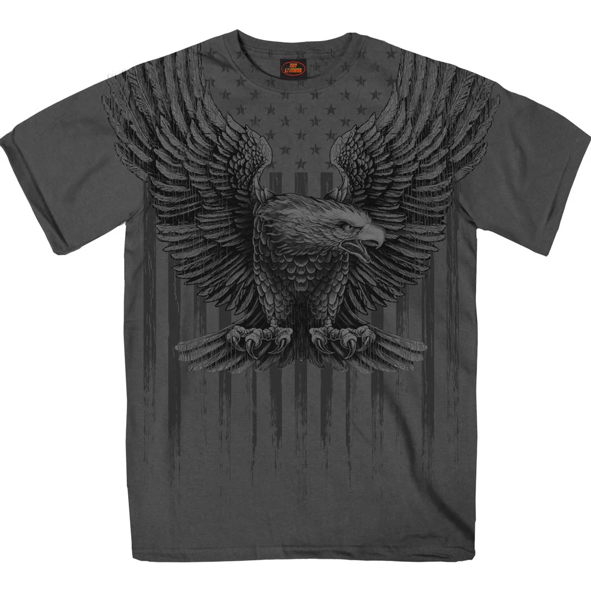 Next-Generation Hot Leathers GMS1524 Men s Charcoal Short Sleeved Up-Wing Eagle T-Shirt Relaxed
