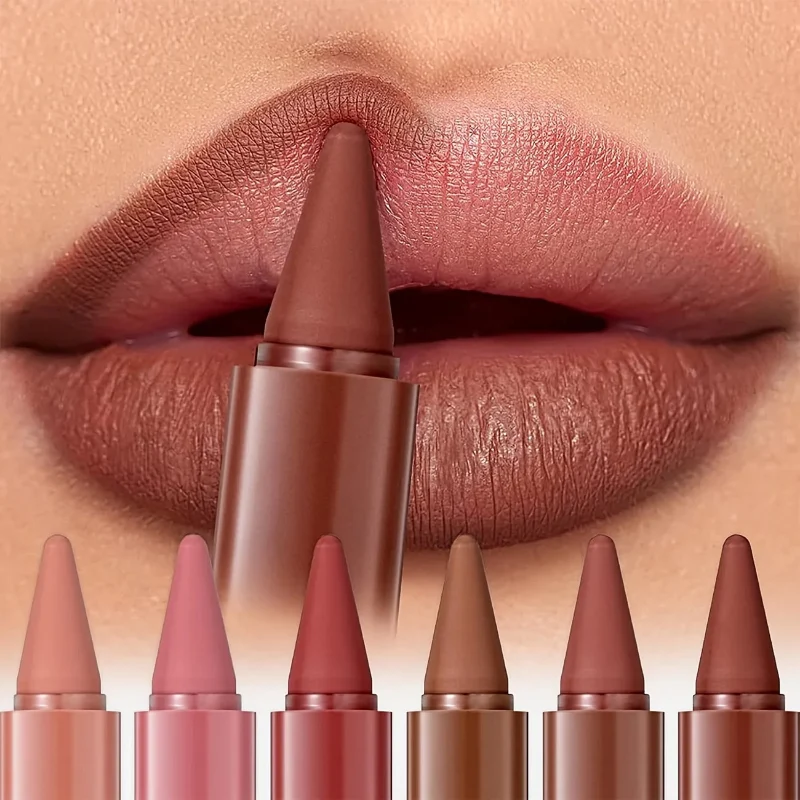 Casual 6-Color Mini Lip Liner Lipstick Pencil – 2-in-1 Waterproof Matte Lip Makeup Fashionable