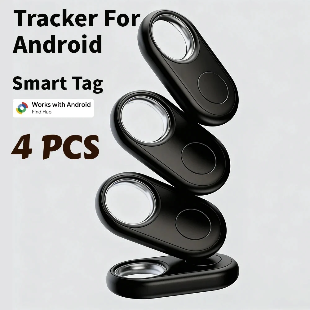 Refined 4-Pack Android Bluetooth Tracker Google Find Hub Compatible Relaxed