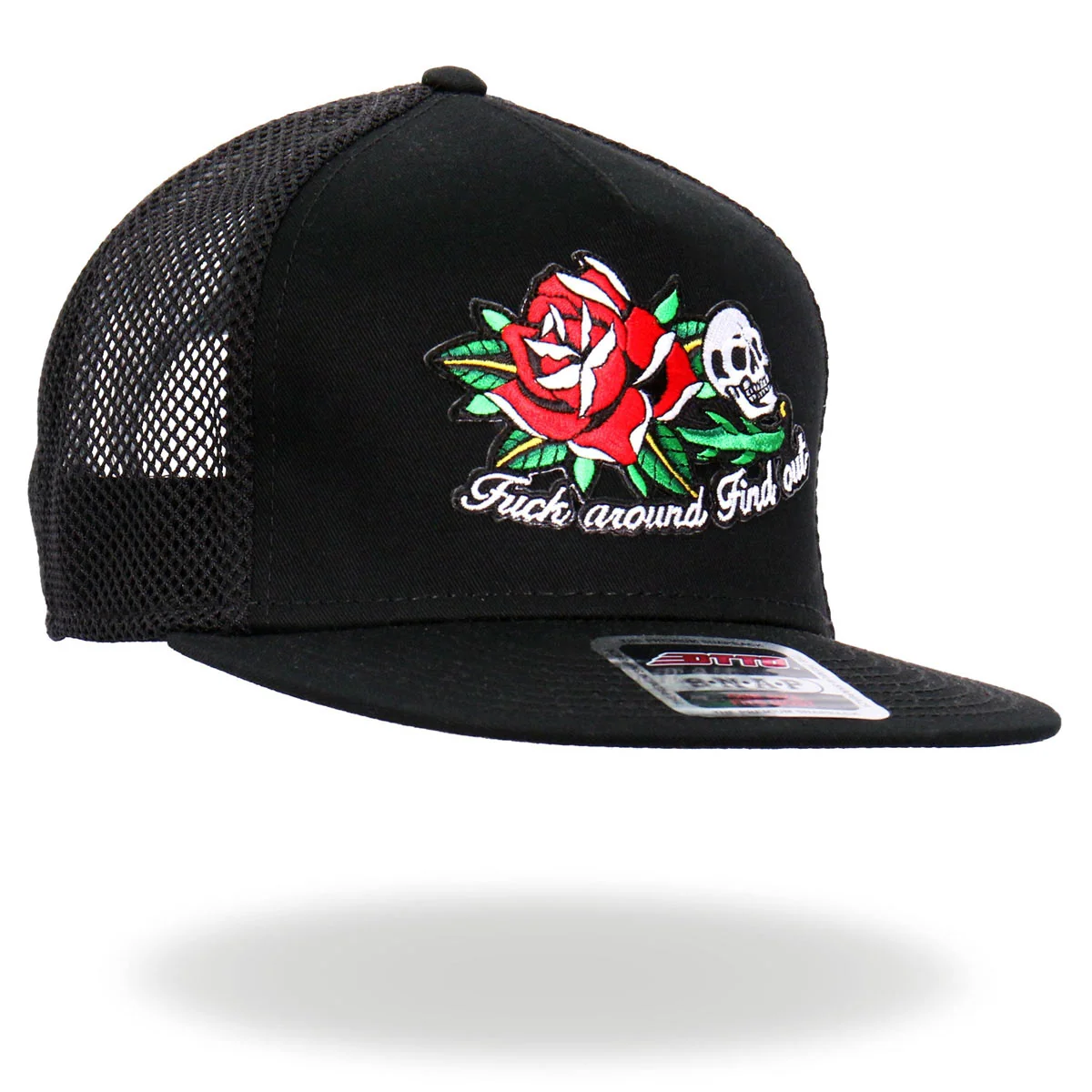 Solid Hot Leathers GSH2026 Black Fuck Around Find Out Snapback Hat Safe