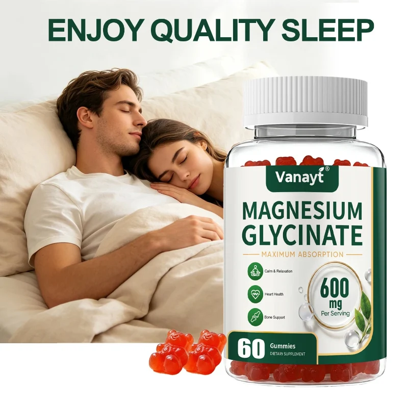 Easy-to-Use Magnesium Glycinate 600mg Per Serving with Black Pepper Vitamin D3 B6 – Muscle Joint Nerve Nighttime Relaxation Support User-Friendly