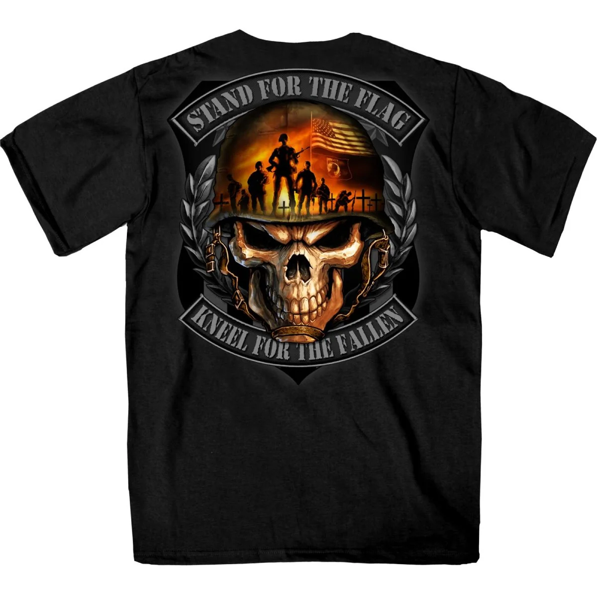 Powerful Hot Leathers GMD1501 Stand for the Flag Skull T-Shirt Effective