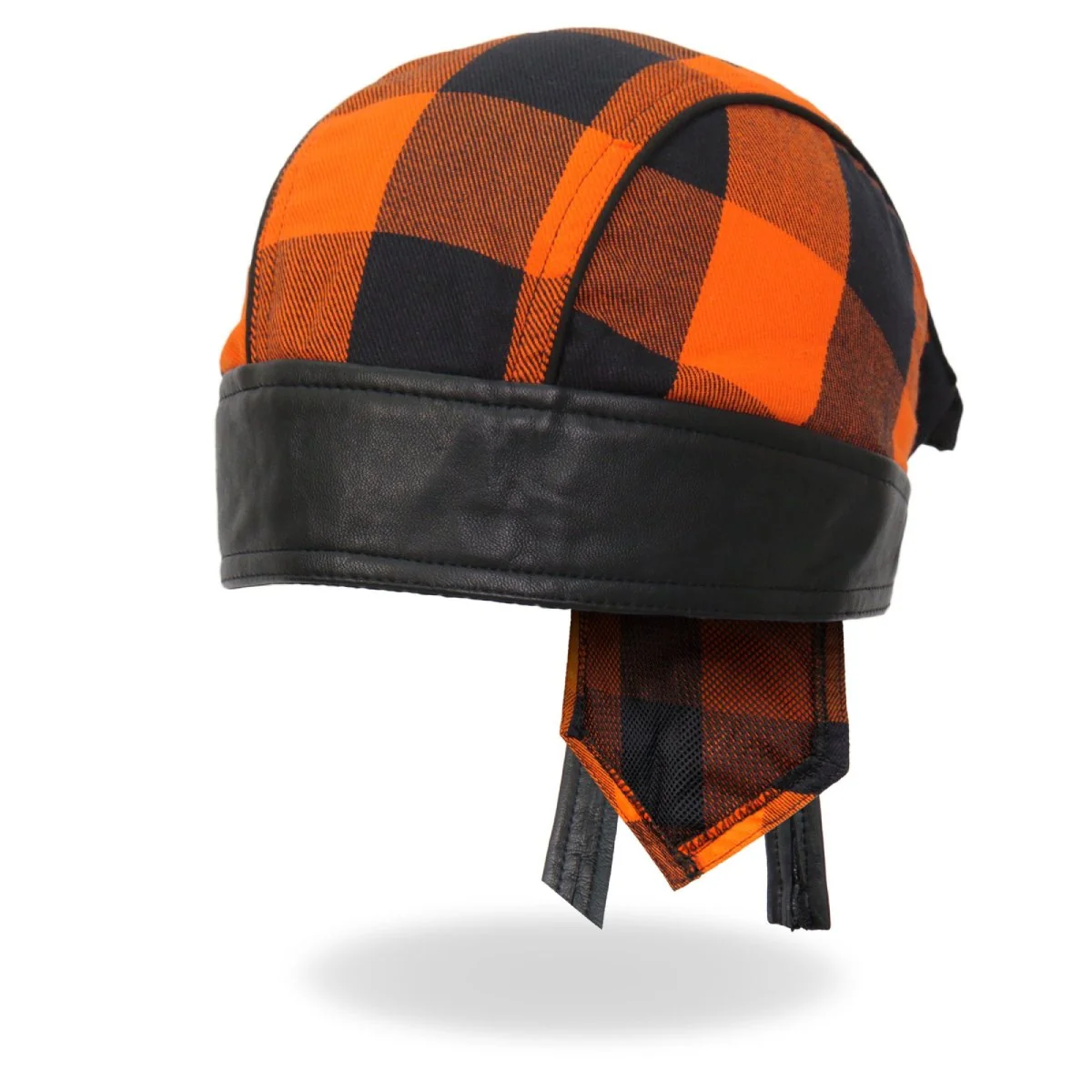 Original Design Hot Leathers HWH1109 Orange Buffalo Plaid Headwrap Exceptional