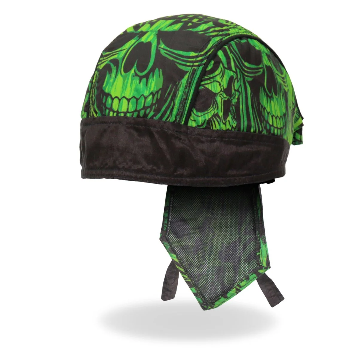 Innovative Hot Leathers HWH1114 Over the Top Skulls Green Headwrap Artisan
