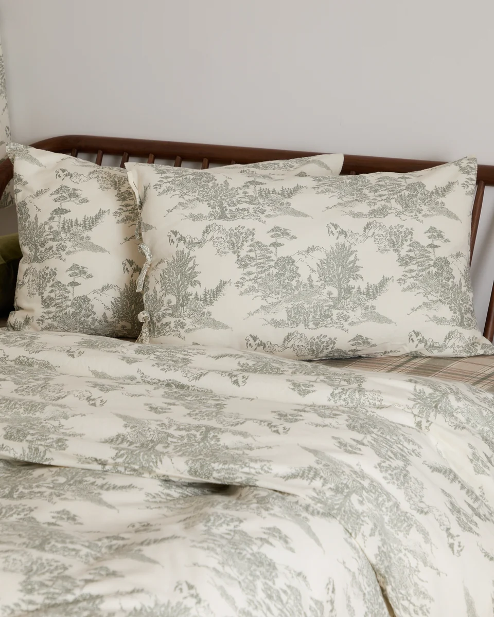 Solid Foxford Eve Toile Standard Pillowcase Set Sustainable