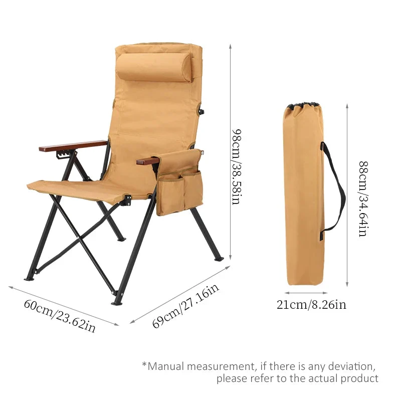 Refined Adjustable 5-Position Folding Chair with Pillow Armrests – Camping Fishing Patio Adjustable 5-Position Folding Chair with Pillow Armrests – Outdoor Camping Fishing Patio Sustainable