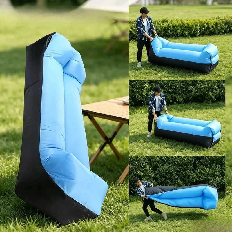 Easy-to-Use Portable Waterproof Inflatable Lounge Chair with Pillow – Quick-Setup Air Sofa with Storage Bag for Camping Beach Festivals Original Design