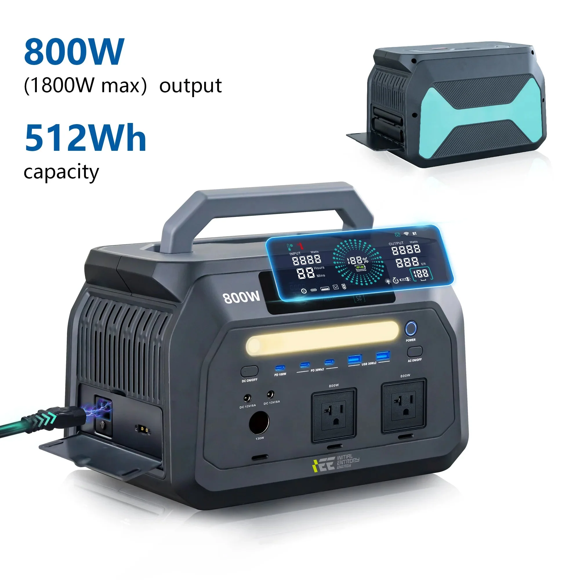 Excellent IEE P800 512Wh Portable Power Station – 800W Pure Sine Wave LiFePO4 Solar Generator for Camping Home Backup RV Travel Fine Crafted