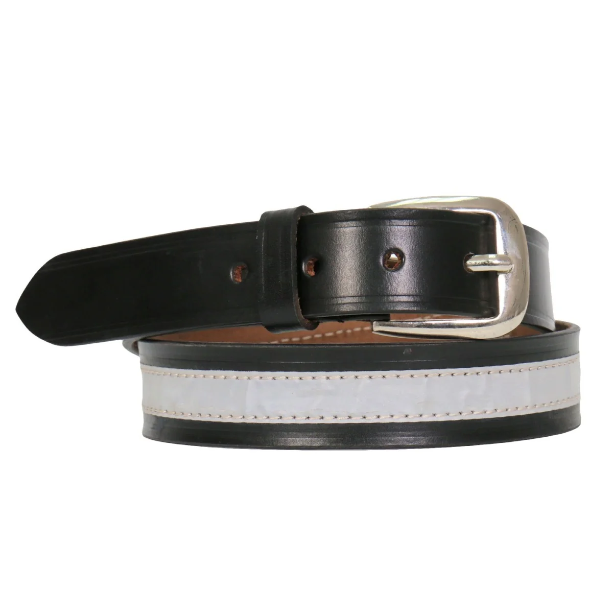 Premium Hot Leathers BLA1121 1 1 4 Leather Reflector Belt Recyclable