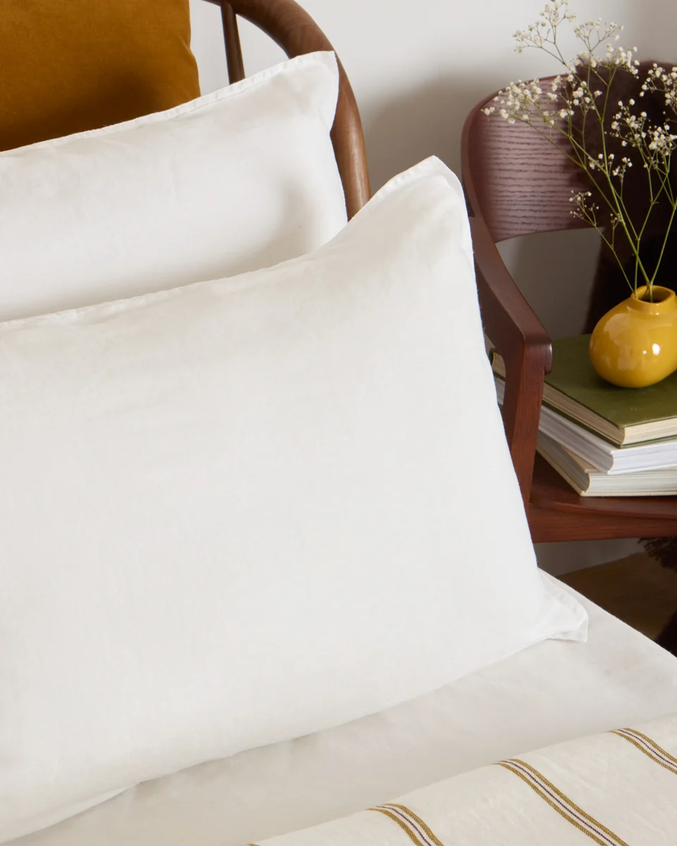 Innovative Foxford White Linen Blend Pillowcase Set Fashionable