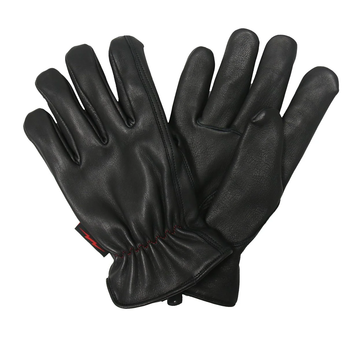 Sophisticated Hot Leathers GVD2004 Uni-Sex 'Red and Black Flannel Lined' Deer Skin Leather Gloves Clean