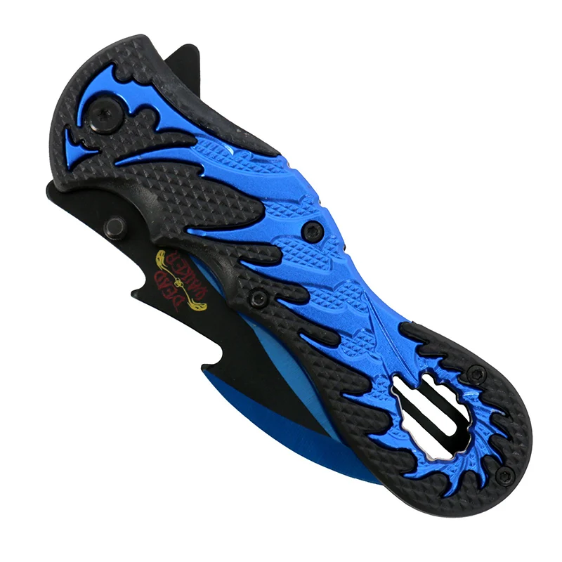 Flexible Hot Leathers KNA1118 Knife Dragon Tail Blue 4 Reliable