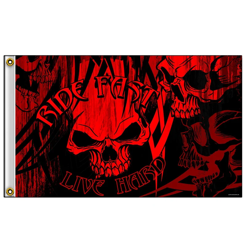 Enhanced Hot Leathers FGA1082 Over The Top Skulls Flag Sophisticated