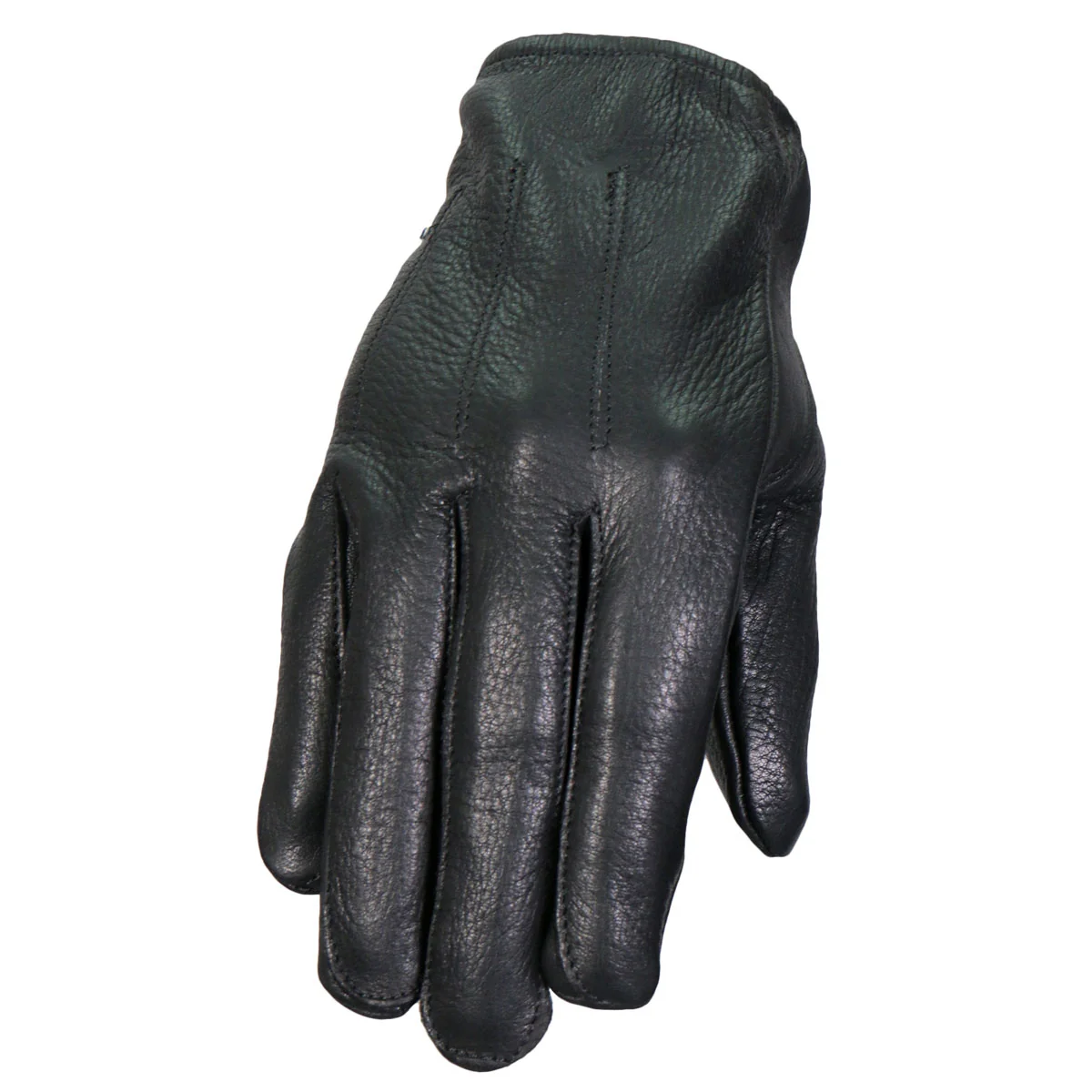 Original Design Hot Leathers GVD1014 Black Unlined Deerskin Driving Leather Gloves Detailed