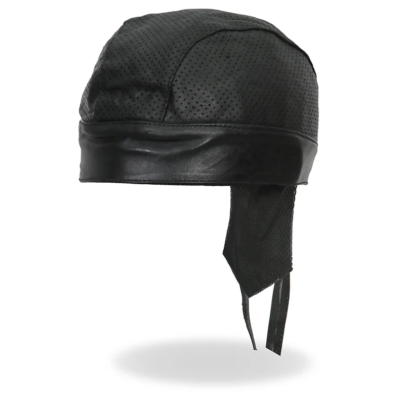 Eco-Friendly Hot Leathers HWL1010 Black Perforated Leather Headwrap Outstanding