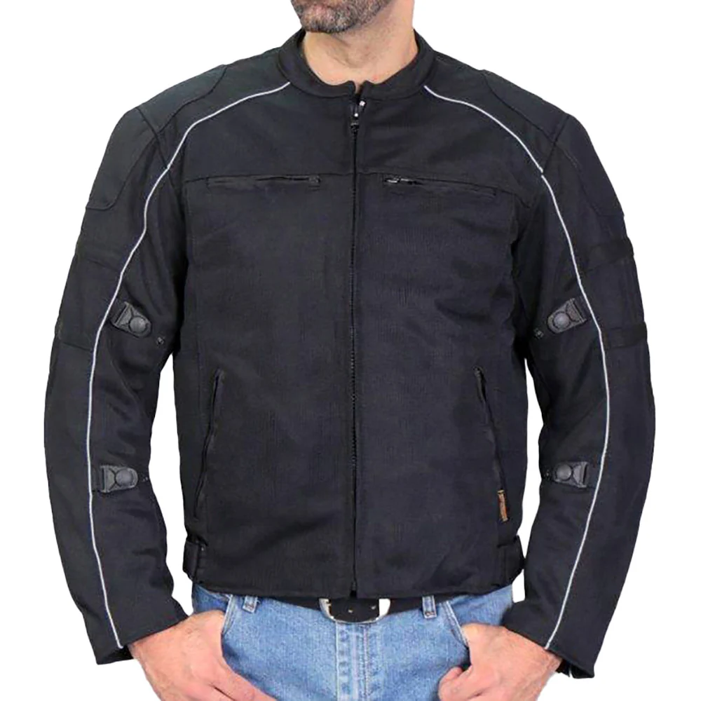 Safe Hot Leathers Men's Stormwall Leather Motorcycle Jacket - JKM1024 STORM WALL Professional