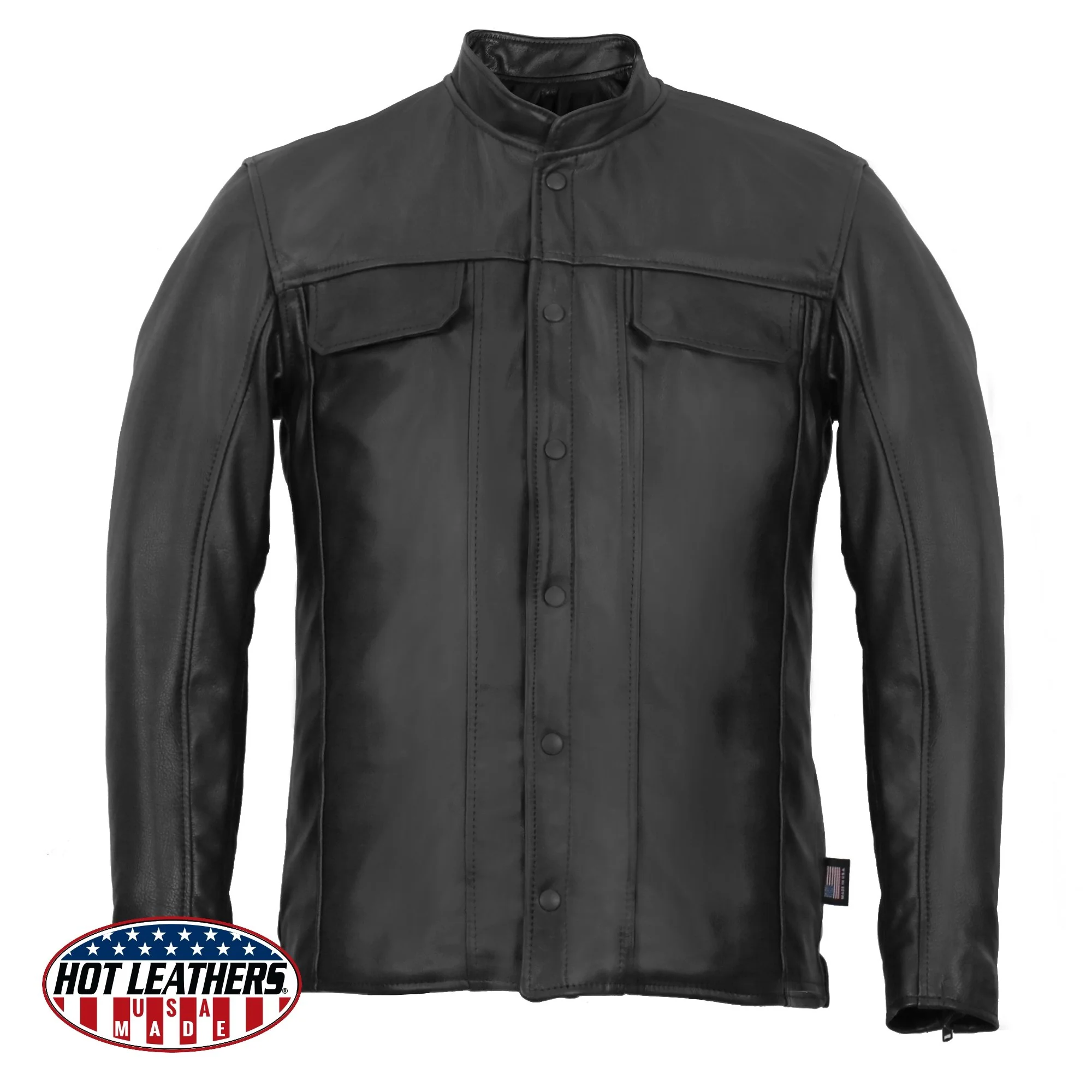 Original Design Hot Leathers LCS5001 Men's USA Made Premium Leather Shirt High-Quality