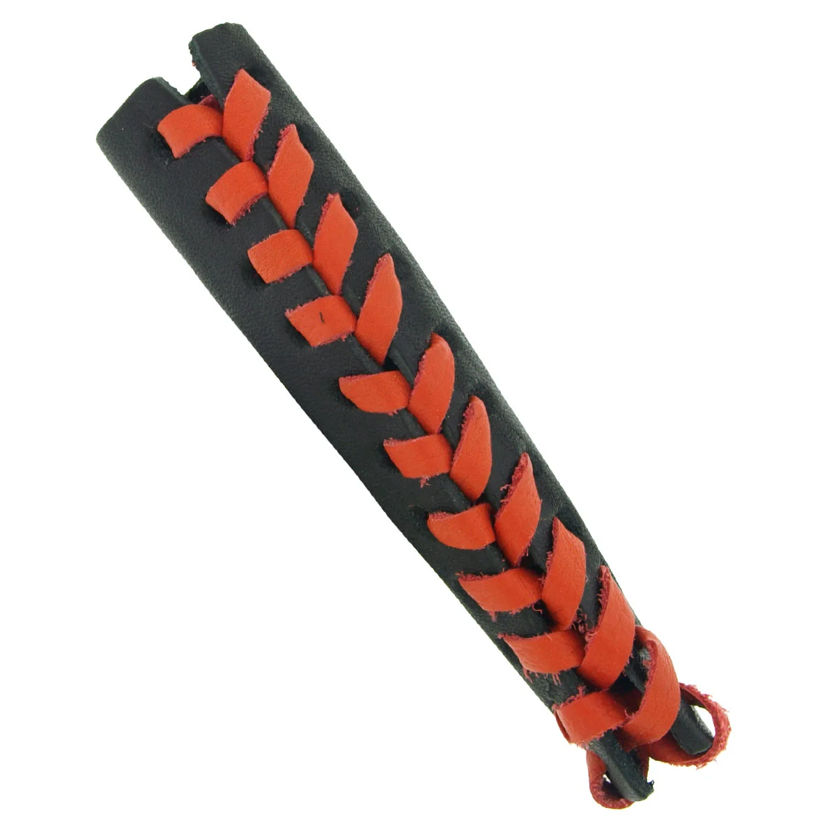Traditional Hot Leathers CCA1016 Lace-Up Black and Orange Motorcycle Clutch Cover Contemporary
