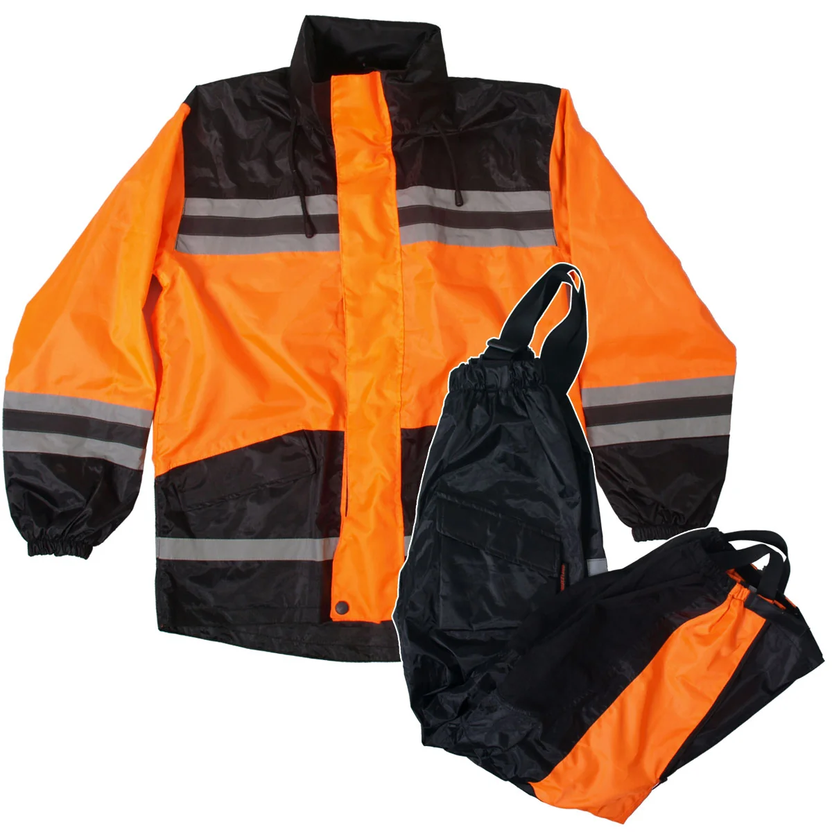 Organic Hot Leathers RGU1004 Orange and Black Unisex Waterproof Rain Suit Effective