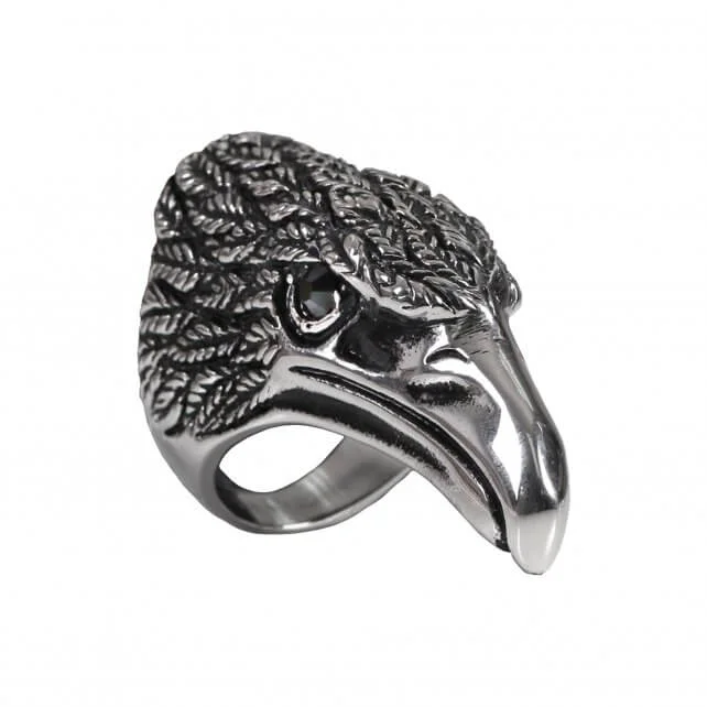 Consistent Hot Leathers JWR2124 Men's Eagle Head Stainless Steel Ring Selected