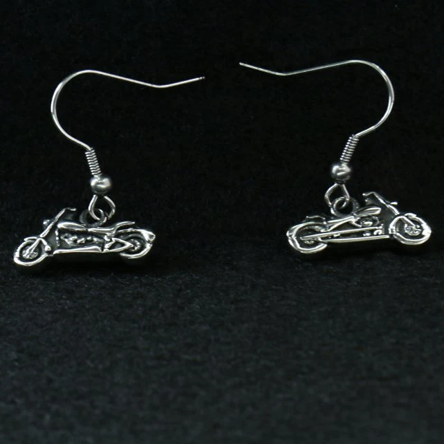 Smart Hot Leathers JWE1106 Stainless Steel Motorcycle Earrings Outstanding