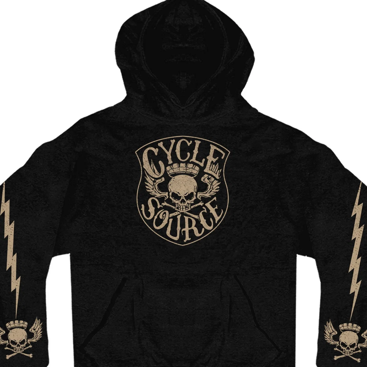 Verified Cycle Source Magazine CSM4011 Men s Knucklehead Black Hoodie Sweatshirt Versatile