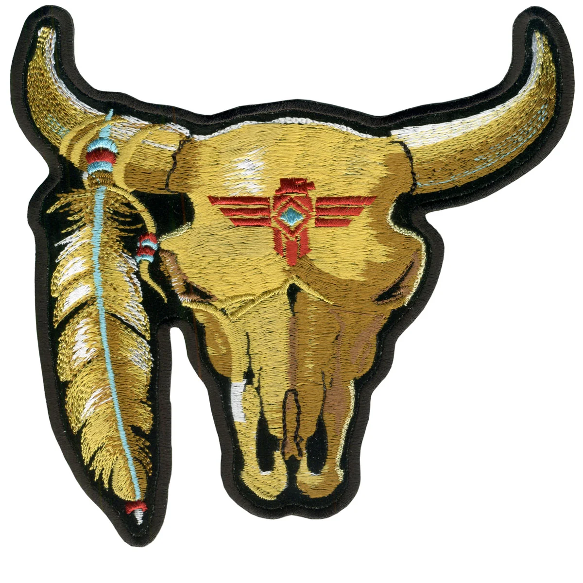 Organic Hot Leathers PPA1352 Cattle Skull 3 x 3 Patch Expertly Made