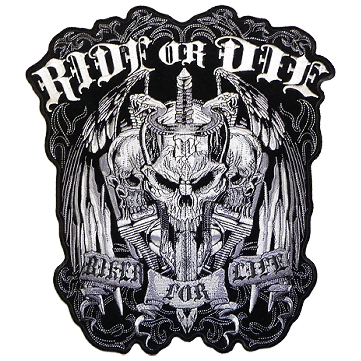 Modern Hot Leathers PPA5187 Ride or Die Biker for Life 11 x 12 Patch Original Design