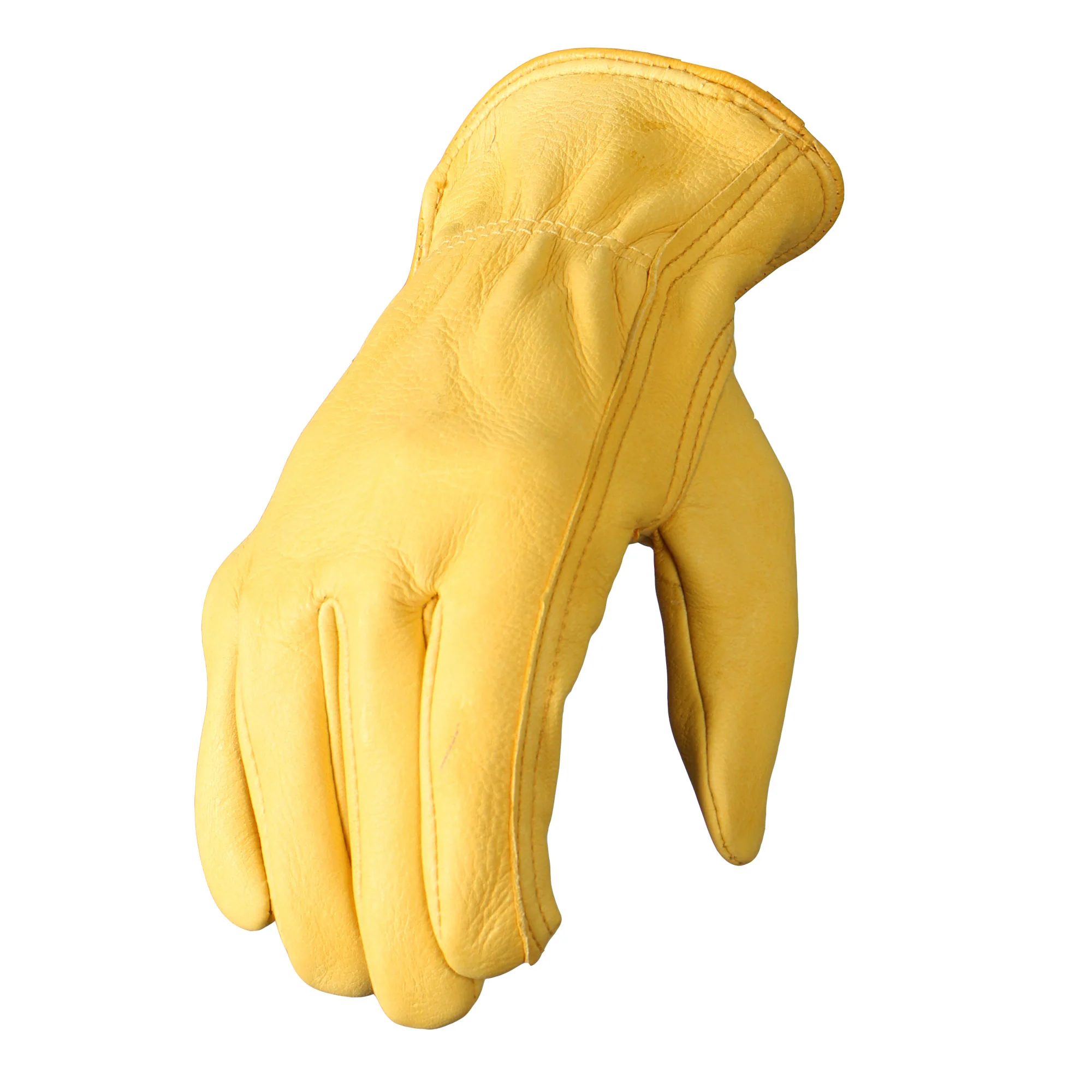 Outstanding Hot Leathers GVD1012 Gold Deerskin Leather Driving Gloves Professional