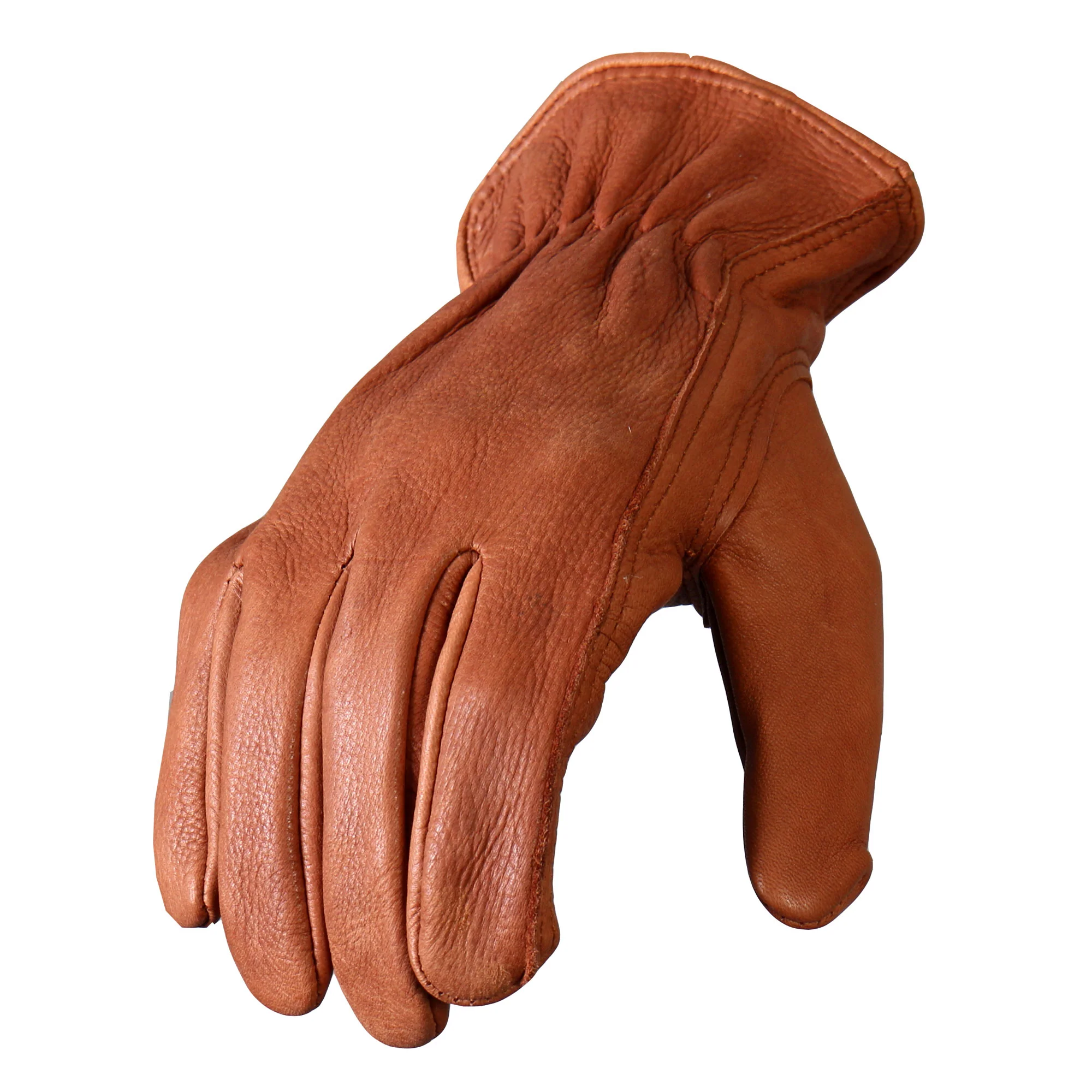 Responsible Hot Leathers GVD1013 Brown Deerskin Leather Driving Gloves Functional