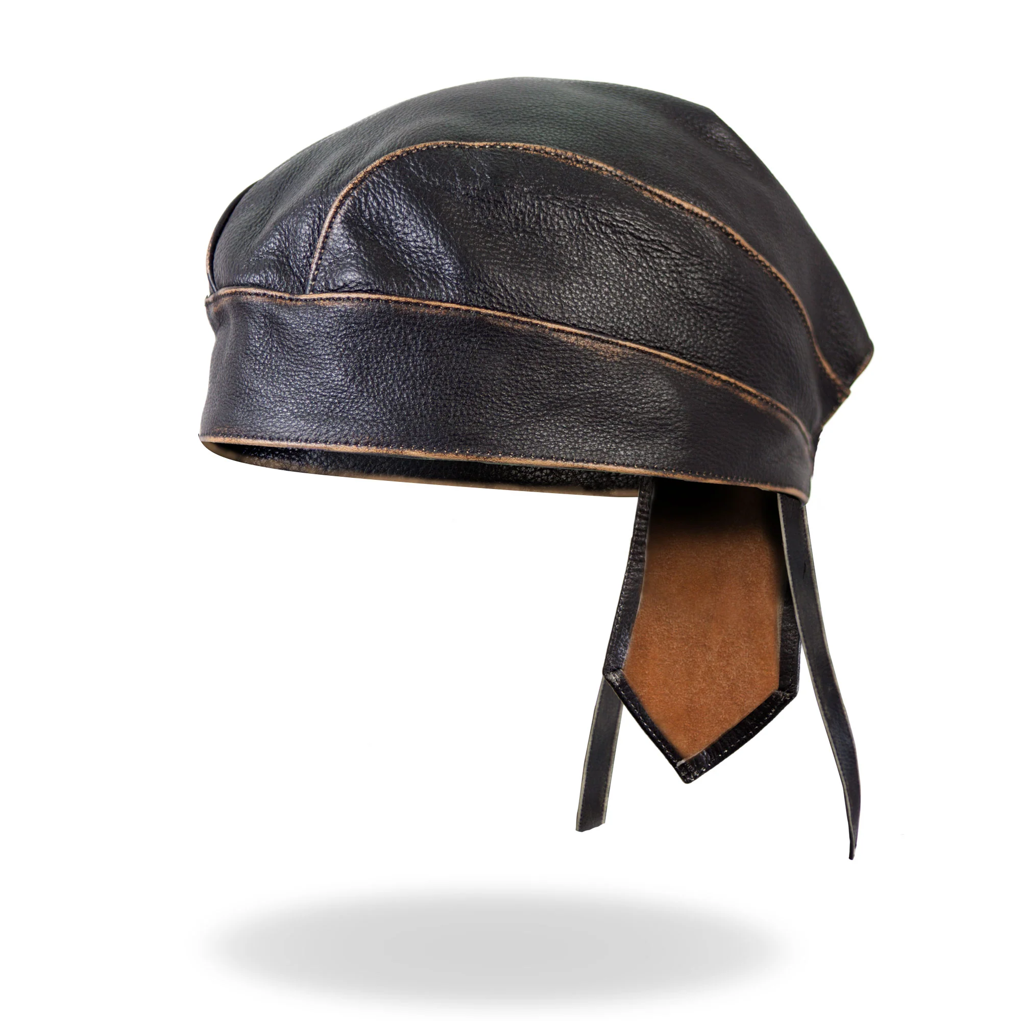 Sophisticated Hot Leathers HWL1008 Brown Rub-Off Seam Leather Headwrap Reusable