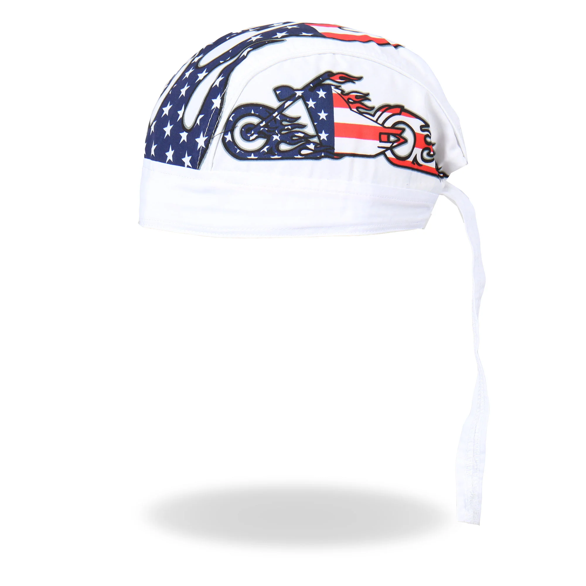 Detailed Hot Leathers HWH1043 American Bike Headwrap White Organic