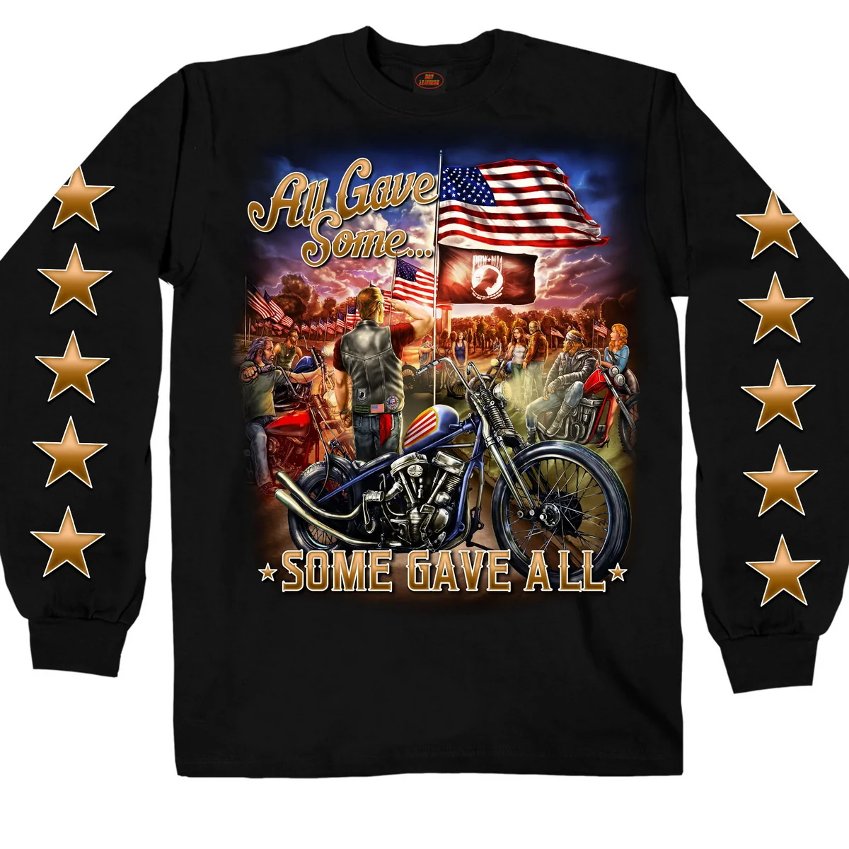 Premium Material Hot Leathers GMS2407 Men s Remembrance All Gave Some Long Sleeve Black T-Shirt Sustainable