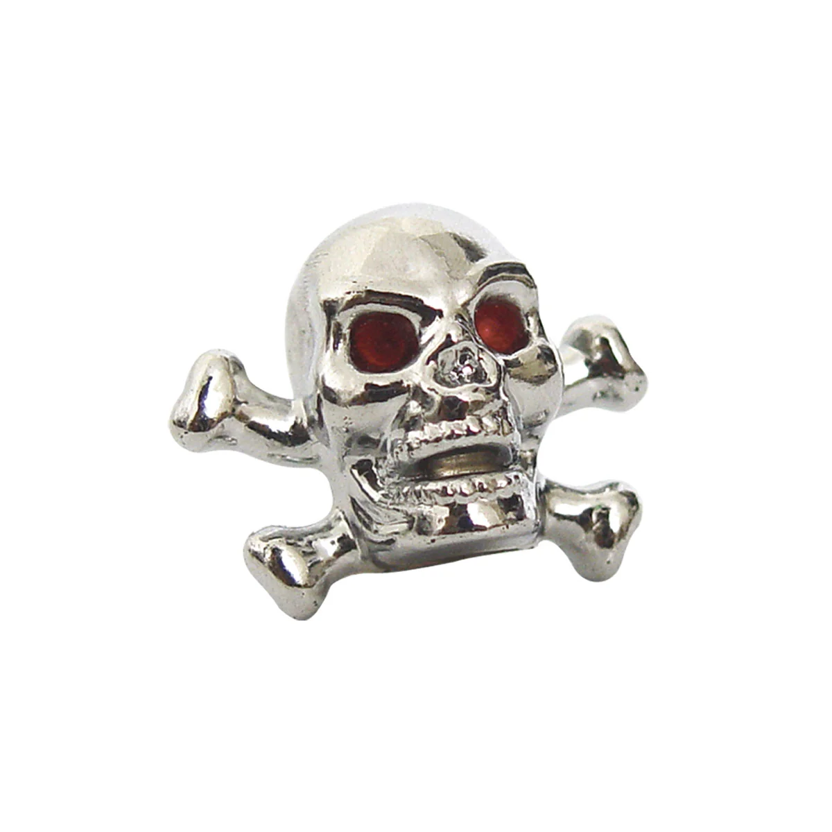Efficient Hot Leathers MPA1219 Chrome Skull and Bones Valve Caps Cover Elegant