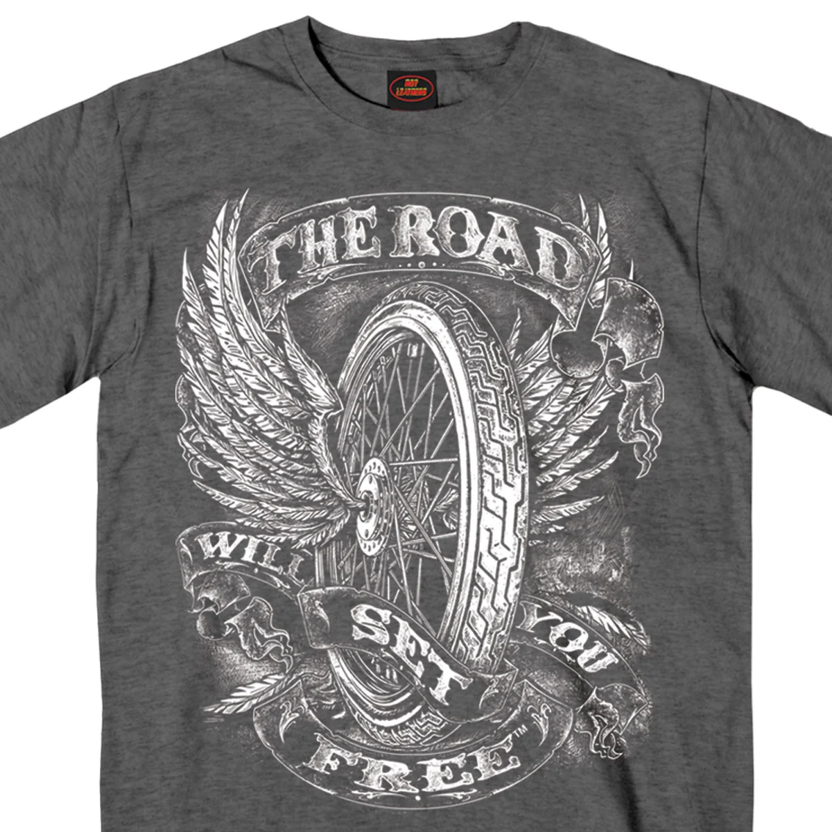 Advanced Hot Leathers GMS1325 Men s Flying Wheel Charcoal Heather T-Shirt Original Design