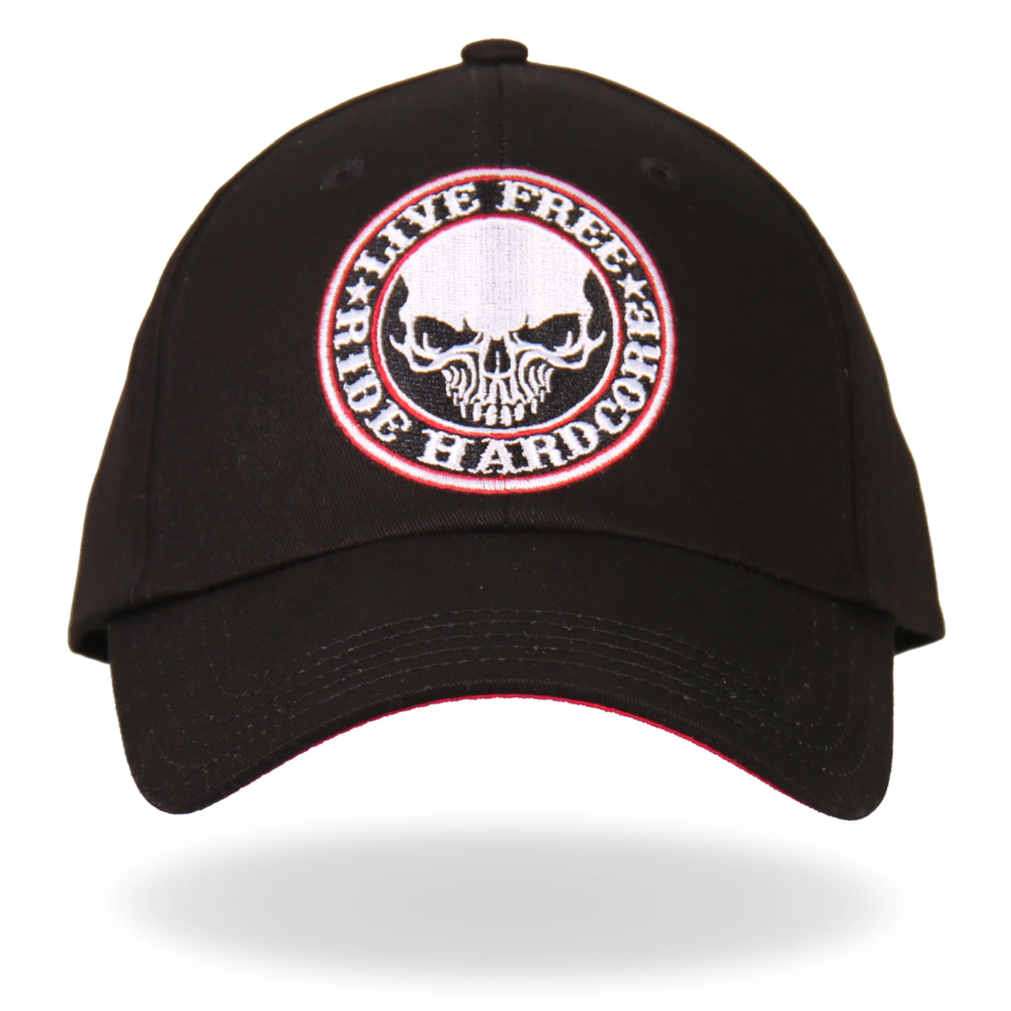 Top-Quality Hot Leathers BCA1042 Live Ride Hardcore Skull Baseball Cap Authentic