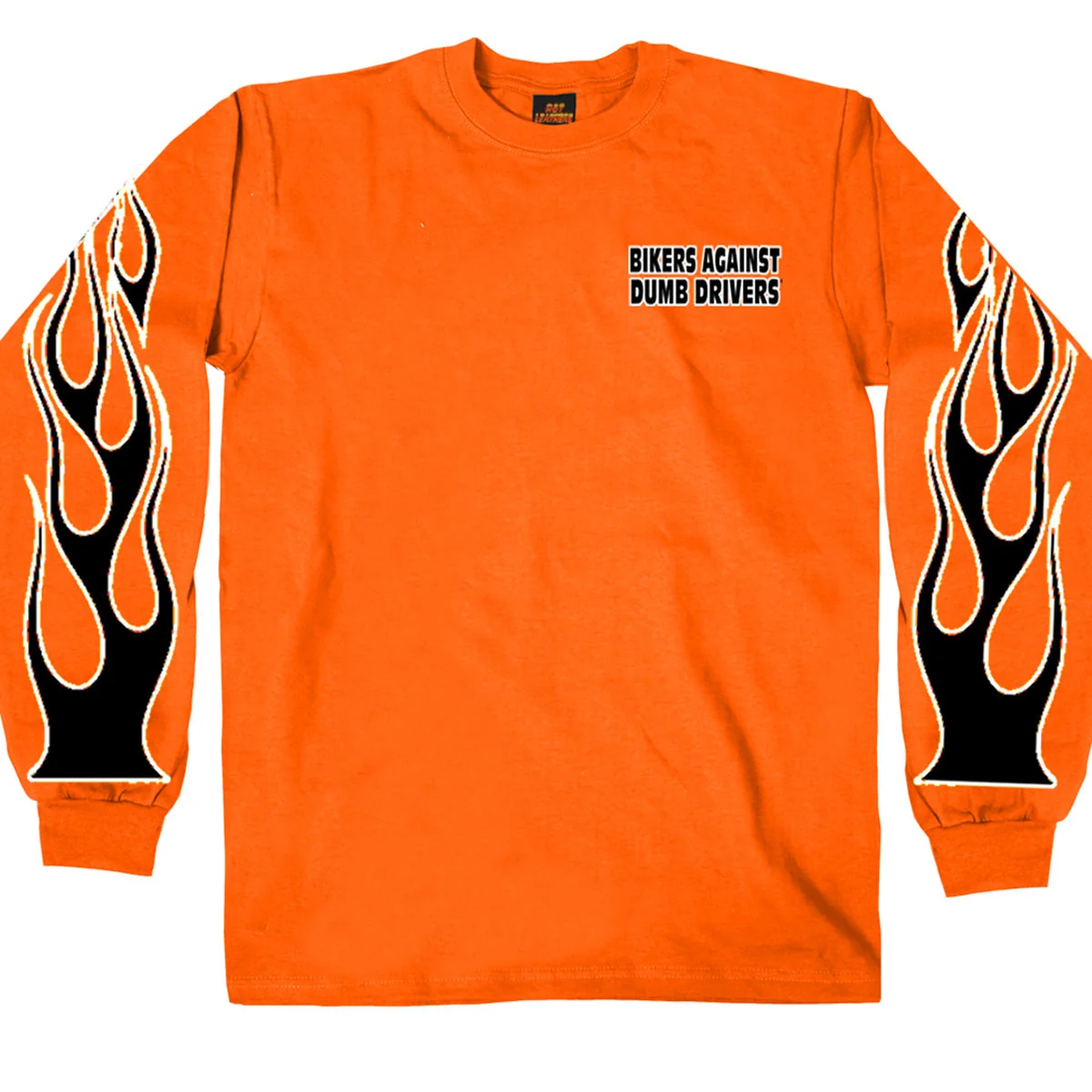 Casual Hot Leathers GMD2090 Mens 'Bikers Against Dumb Drivers' Long Sleeve Safety Orange Shirt Genuine