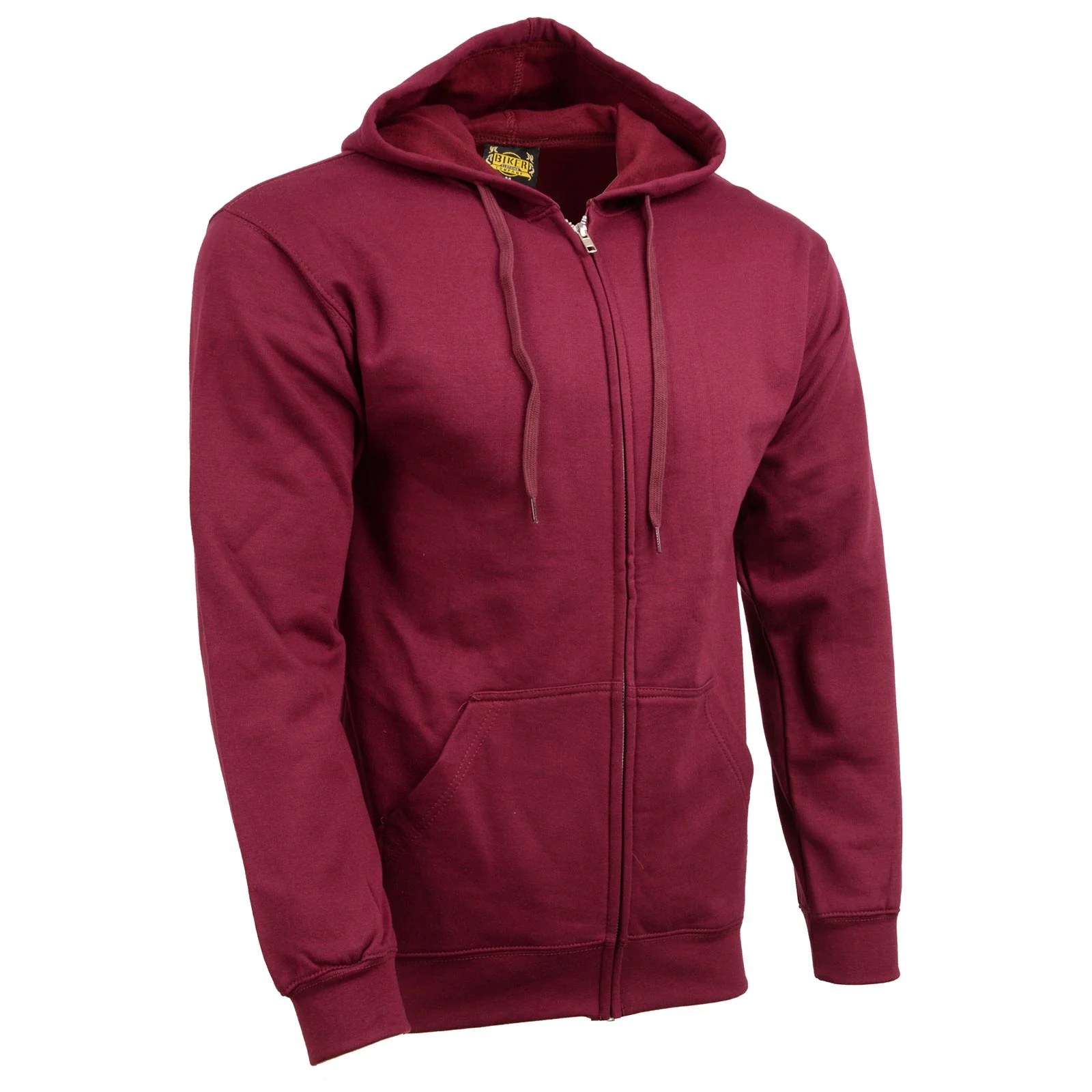 Fine Crafted Biker Clothing Co. BCC118026 Men's Classic Maroon Zip-Up Hoodie Sweater Efficient