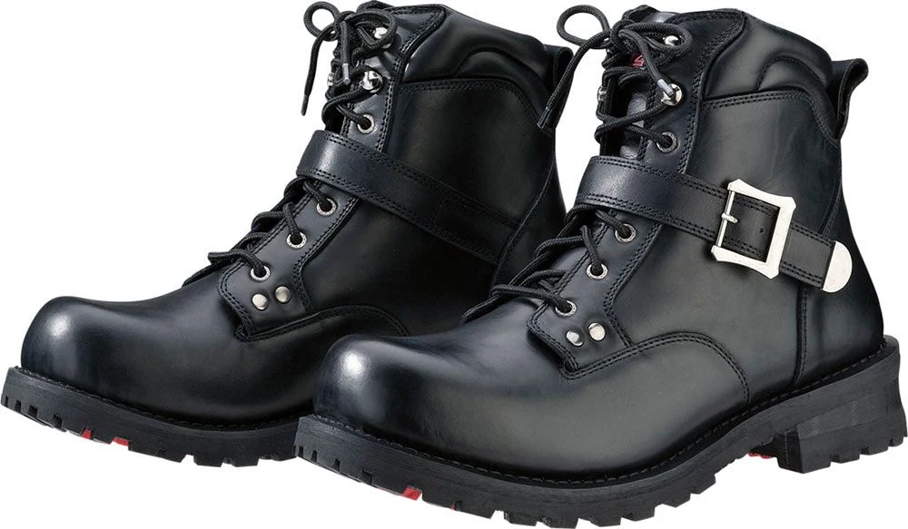 Specialty ZR1 'Trekker' Men's Black Lace-Up Leather Motorcycle Boots Verified