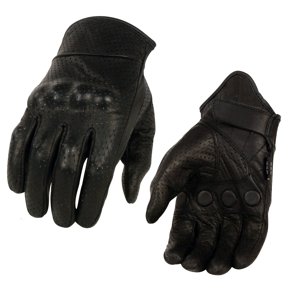 Next-Generation Milwaukee Leather SH812 Men's Black Perforated Leather Motorcycle Riders Gloves w Knuckle Protection Healthy