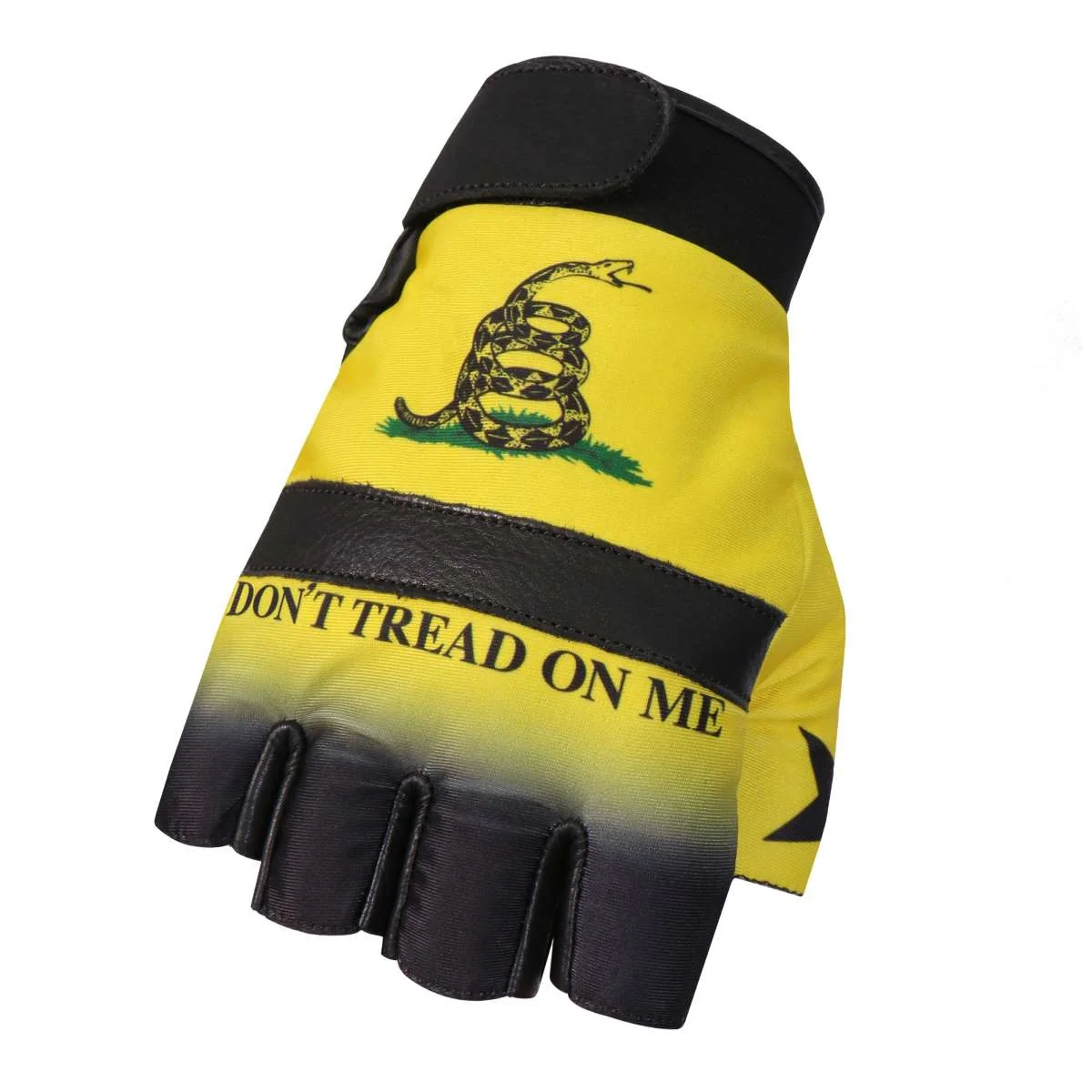 Organic Hot Leathers GVM3011 Leather Don't Tread on Me Fingerless Gloves First-Class