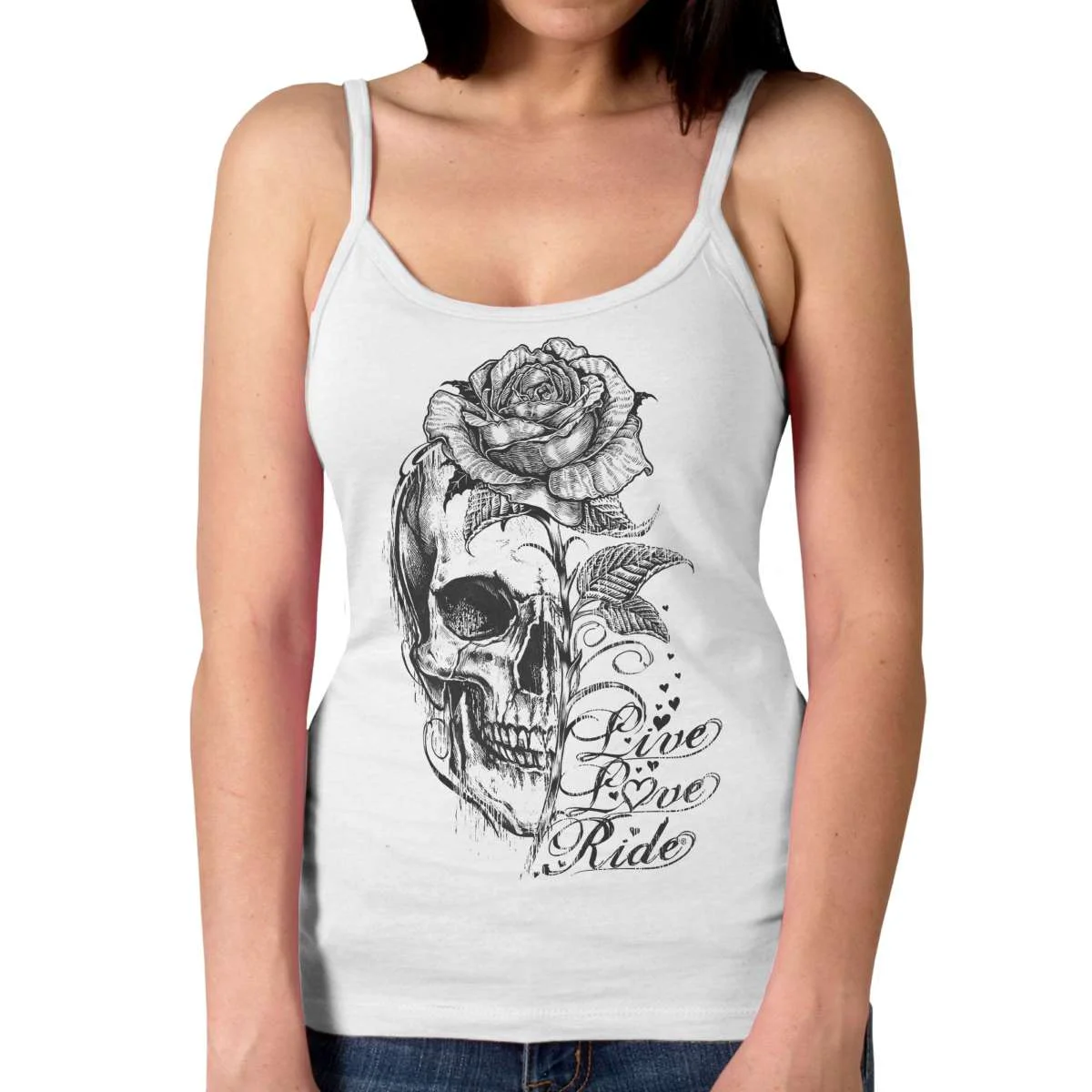 Excellent Hot Leathers Ladies Stem Skull Tank Top Shirt GLC2583 Safe