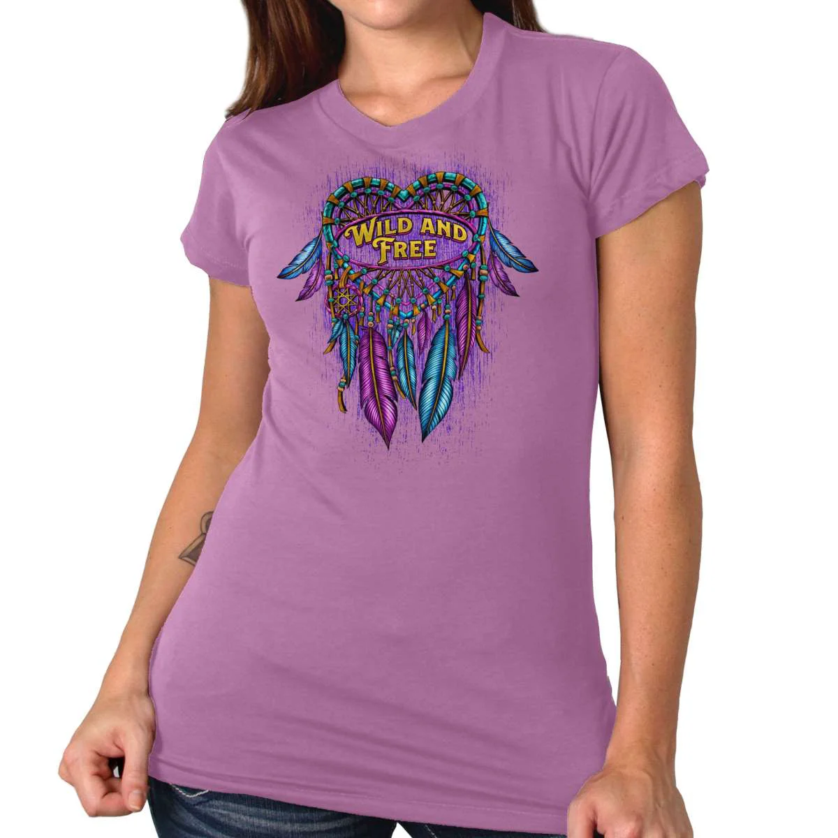 Optimized Hot Leathers Ladies Dream Wings Wild and Purple T-Shirt GLD1588 Flexible