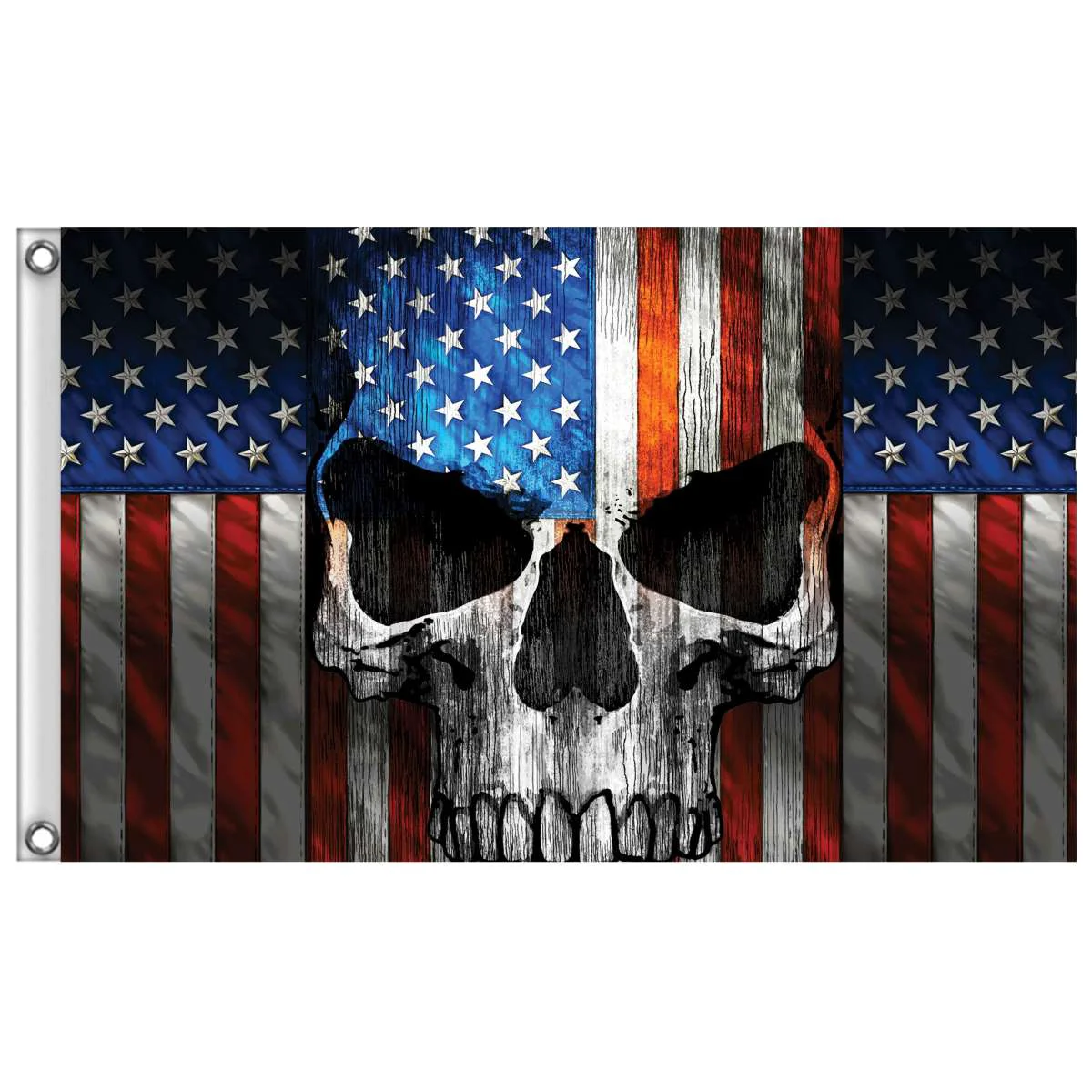 Solid Hot Leathers Patriot Skull Flag FGA1086 Lightweight