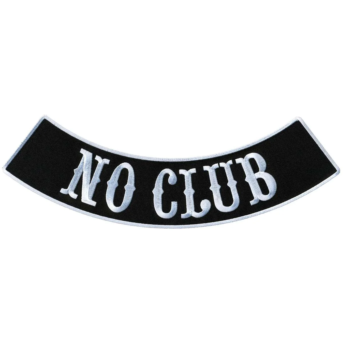 Expertly Made Hot Leathers No Club 12 X 3 Bottom Rocker Patch PPM5171 Relaxed